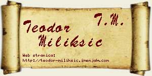 Teodor Milikšić vizit kartica